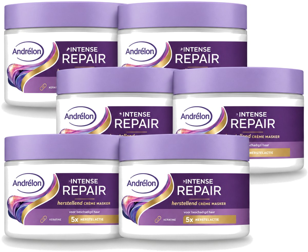 6 x Andrélon – Crème Haarmasker – Intense Repair – 300 ml - Voordeelverpakking - 6 stuks