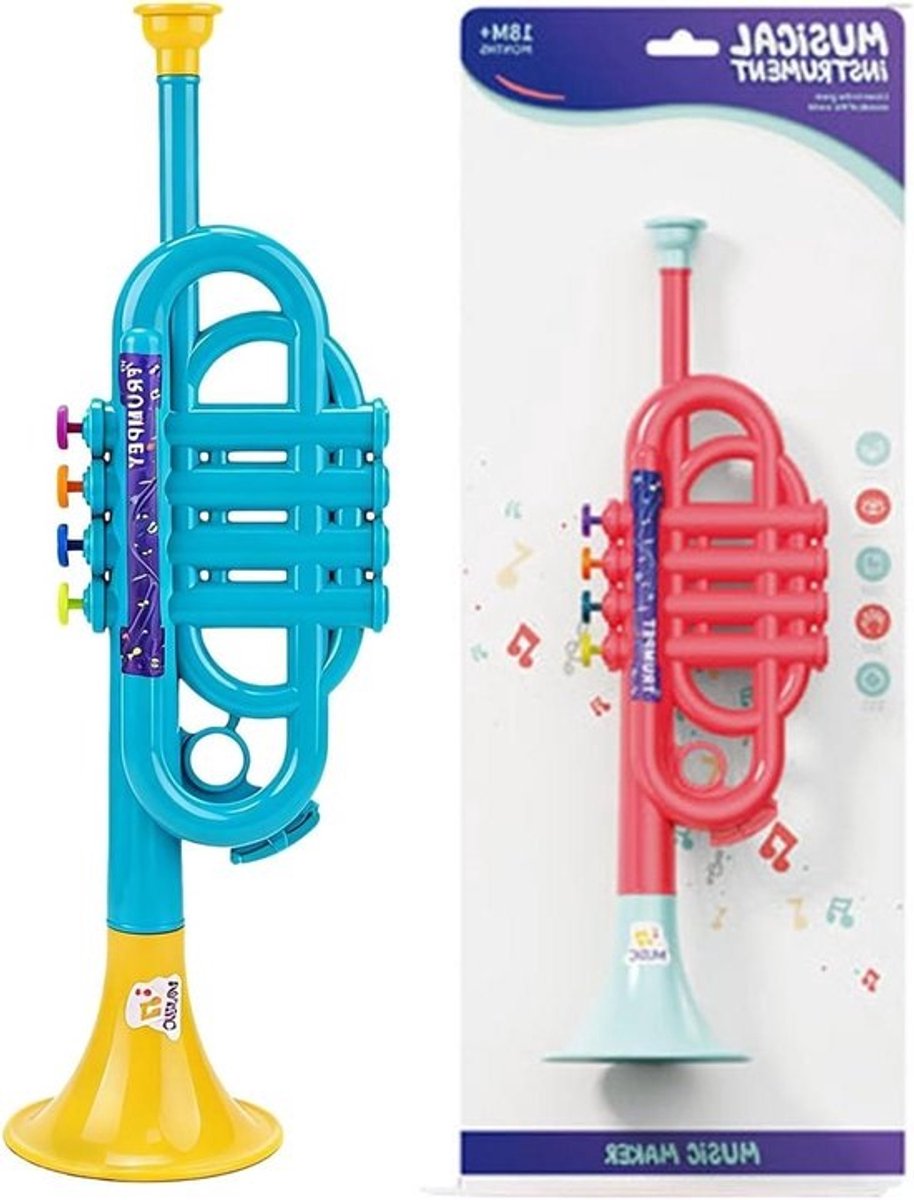 Kindertrompet - speelgoed - Muziekinstrument - Creatieve spelmomenten - Gesimuleerd instrument - 493 x 185 x 71 cm - multi