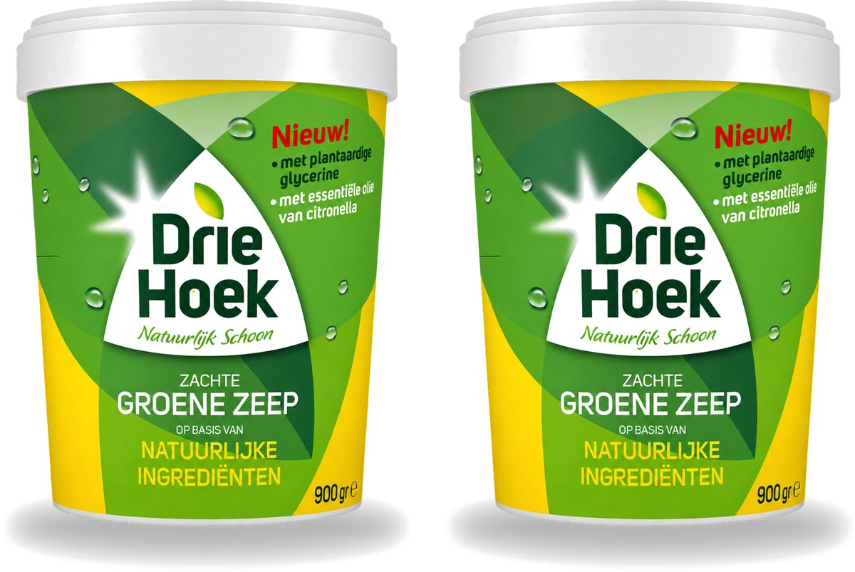2 x Driehoek – Zachte Zeep – Groene Zeep – 900 gr - Voordeelverpakking - 2 stuks