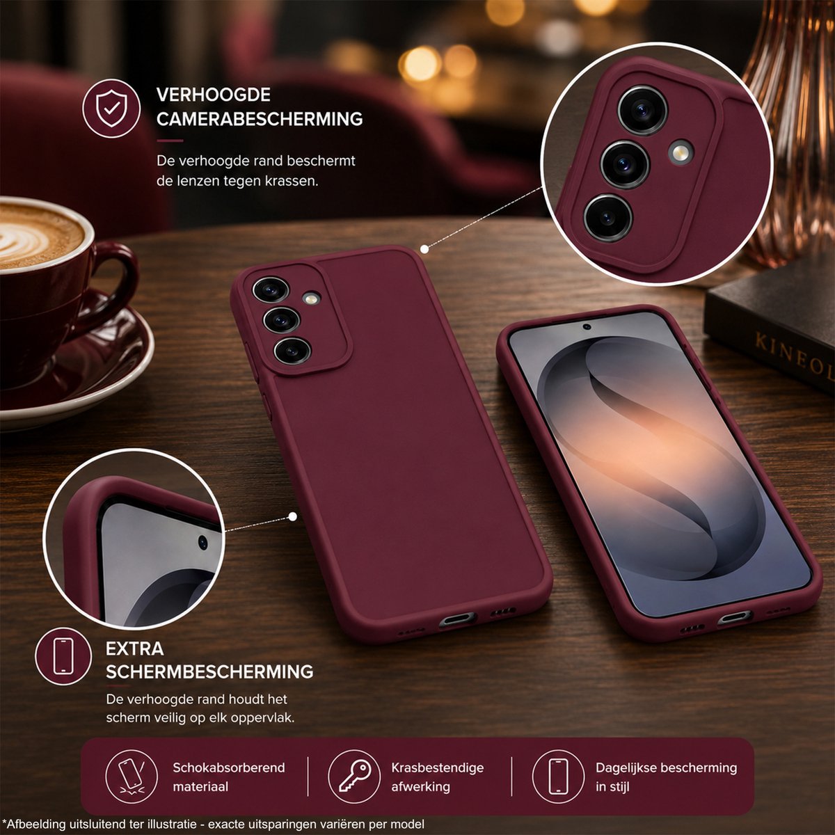 Geschikt voor Honor Magic 8 Hoesje - Siliconen Matte Back Cover - Bordeaux
