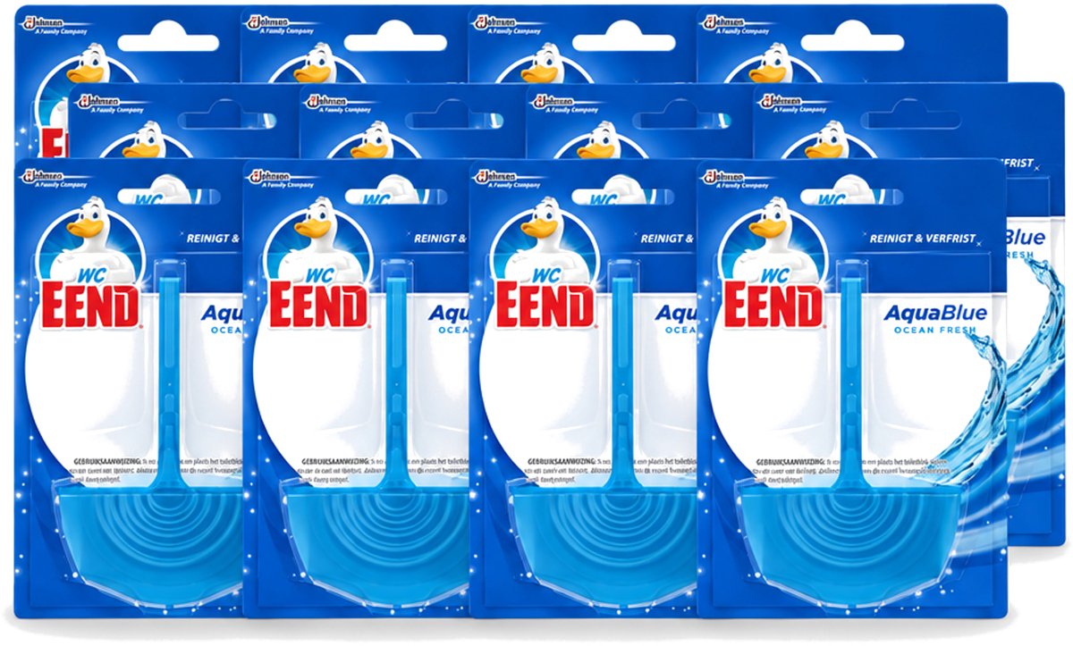 12 x WC Eend - Aqua Blue - Toiletblok - Kleurt Water Blauw & Verfrist - 40 gr - Voordeelverpakking - 12 stuks