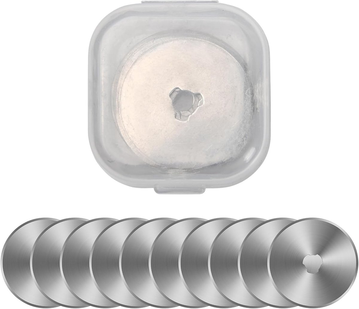 Rotatiebladen 28/45 mm, 10 Stuks RVS Snijmesjes, Scherpe Ronde Messen voor Stof, Leer en Papier