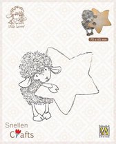 SCLOLA006 Nellie Snellen Clearstamp Little Lammy with star - stempel schaap met ster kerstmis
