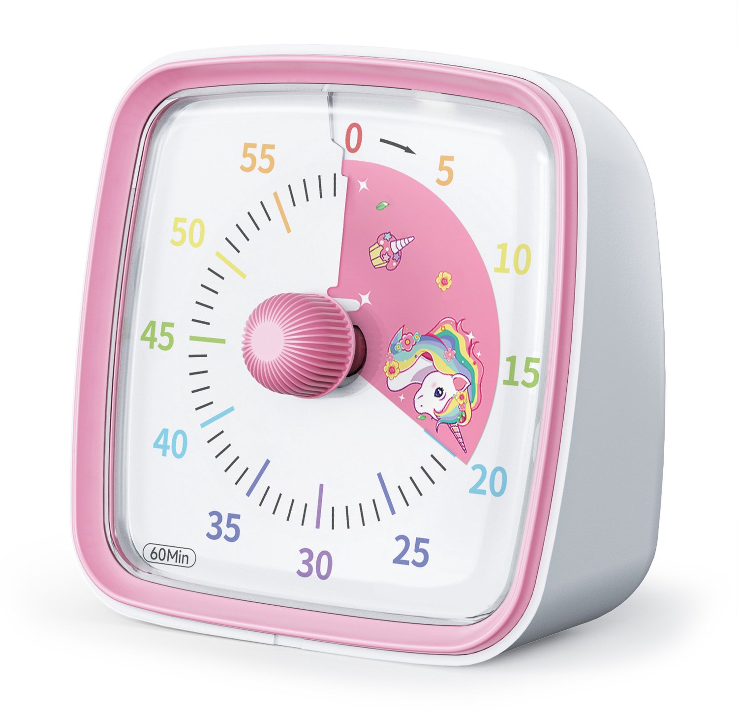 Timer - time timer - timer schakelaar - visuele timer kinderen - visuele timer regenboog - time timer pocket - time timer klein - time timer voor kinderen - Leuke Kids Timer voor klaslokaal - peuters - Roze, eenhoorn