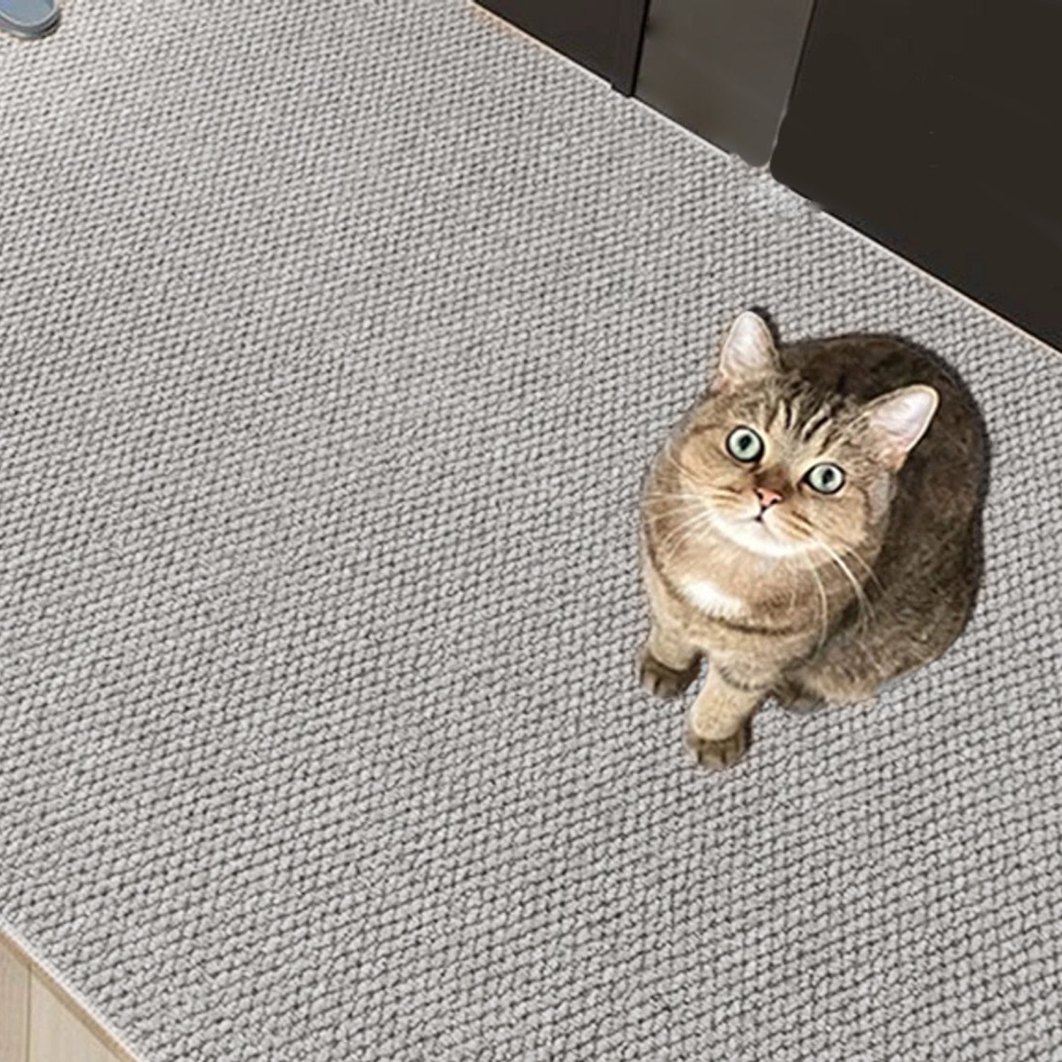Sisal Krabmat voor Katten - Antislip Krabplank voor Binnen - Beschermt Banken, Tapijten & Meubels - Bruin - 40 x 60 cm - Grijs
