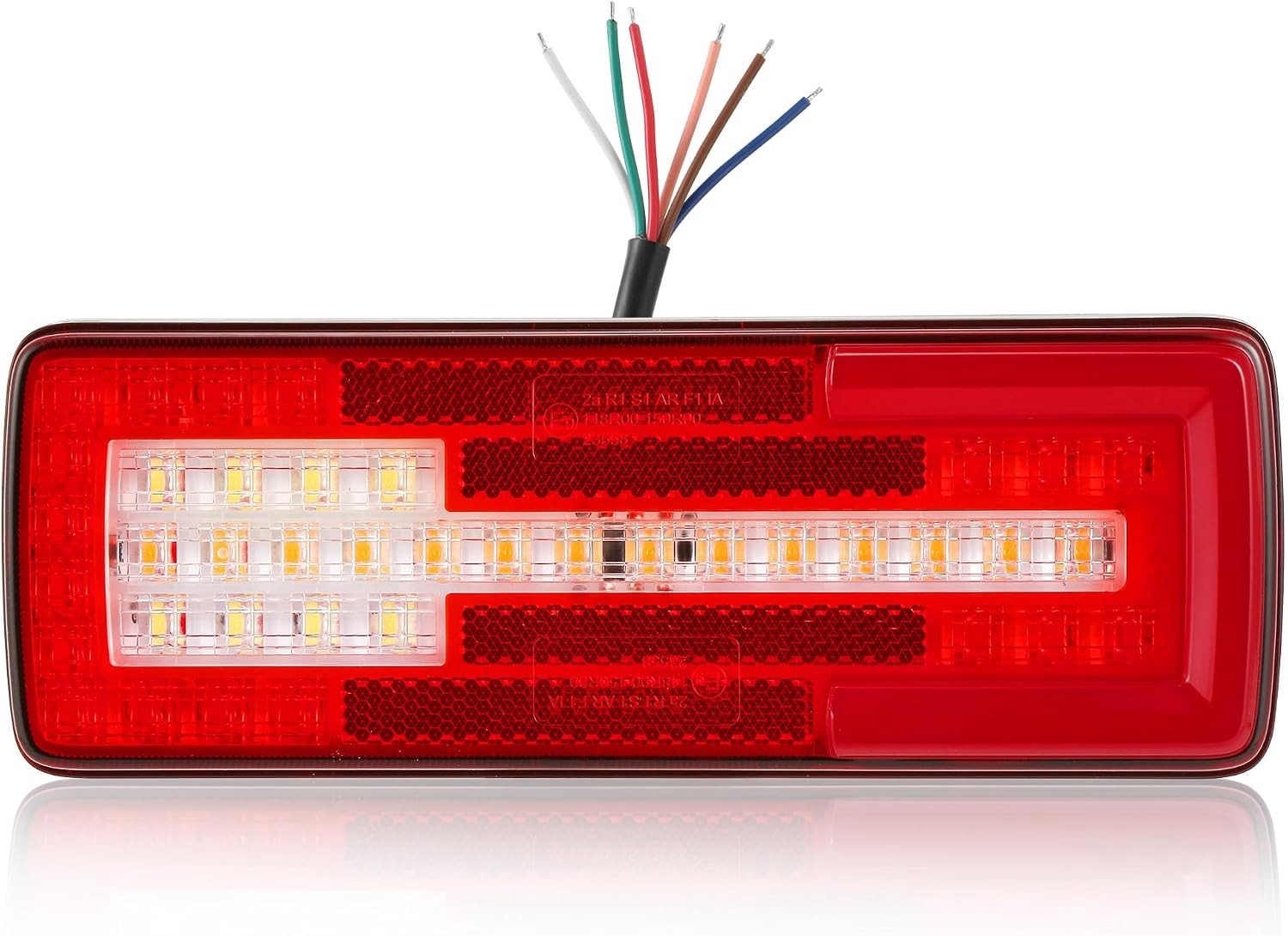 Achterlicht voor aanhangwagen - LED Achterlichten 12V/24V Waterdicht met 6 Functies, Inclusief Remlicht en Reflector voor Auto, Caravan en Tractor