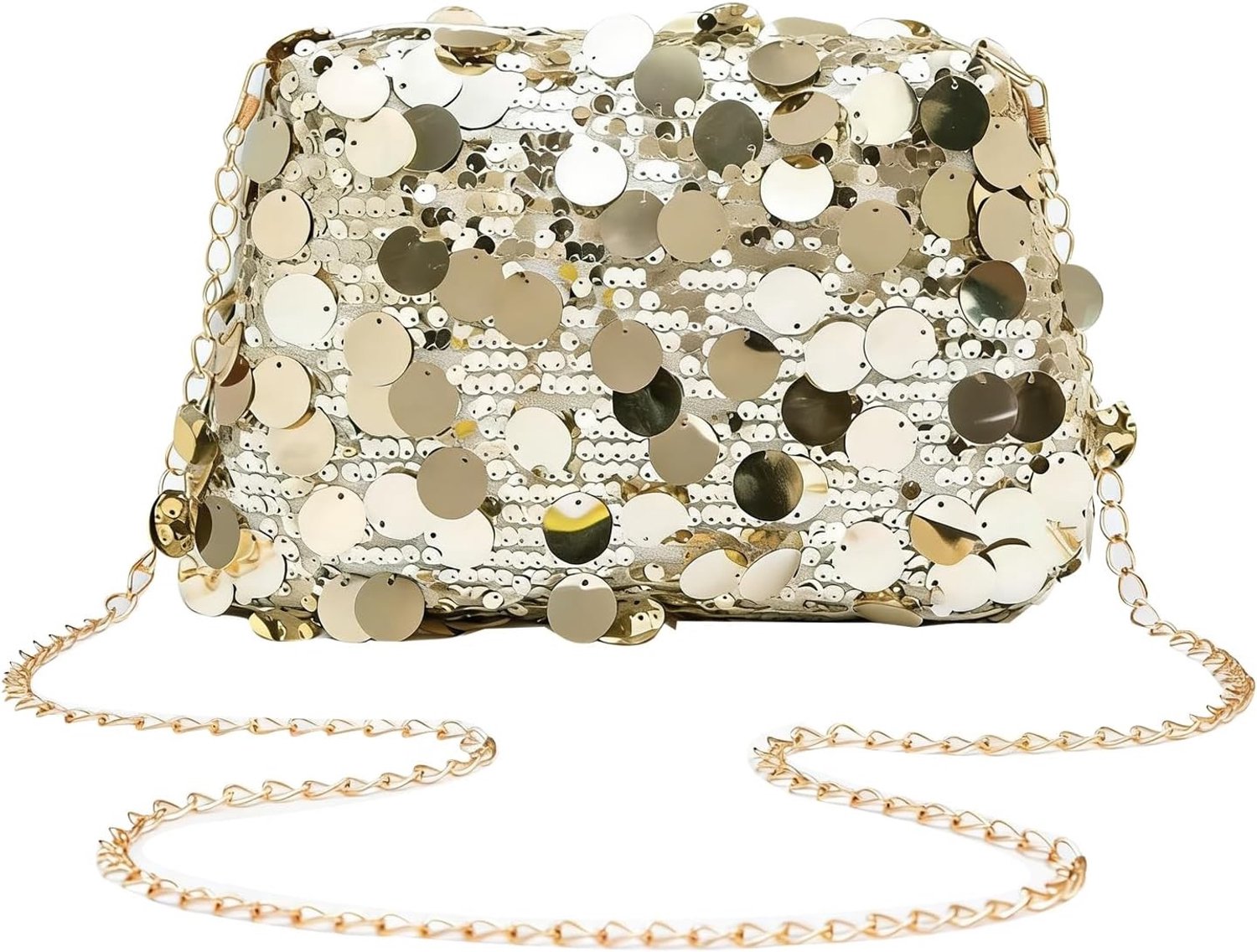 Glinsterende Crossbody Tas voor Dames, Verstelbare Schoudertas voor Feest, Prom en Bruiloft met Pailletten en Bling Effect