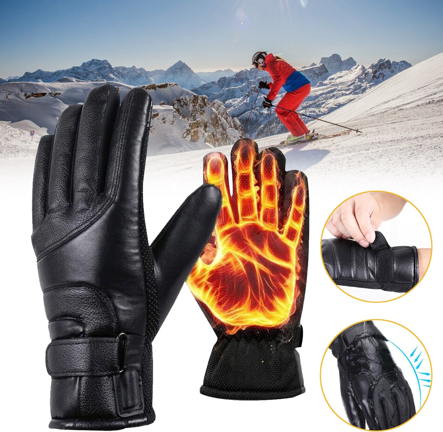 Elektrisch Verwarmde Handschoenen - Waterdichte Verwarmde Usb-Handschoenen - Voor Buitensporten - Met Touchscreen-Functie