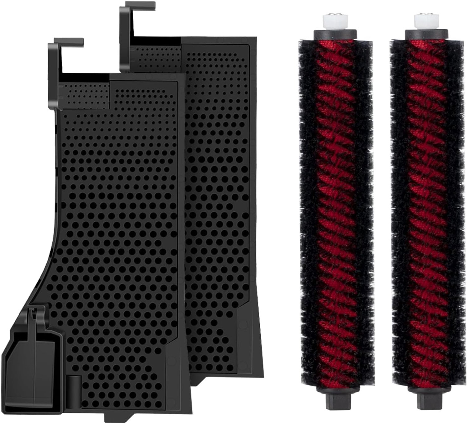 Geschikt voor Roborock S7 MaxV Ultra/S7 Pro Ultra - Filter & Borstelrol Set - wasbaar, herbruikbaar (4 stuks)---zwart
