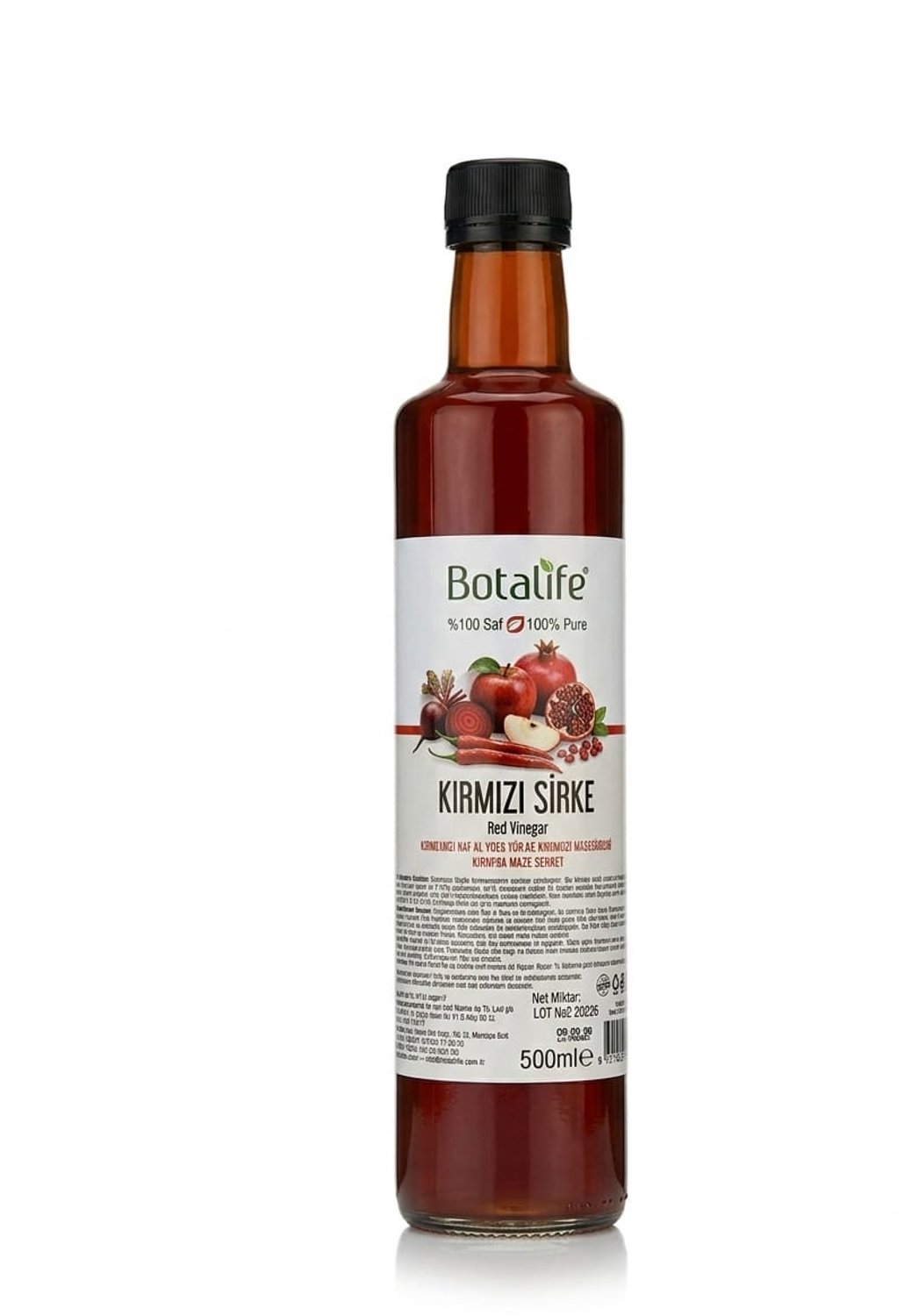 Botalife - Rode Azijn - Kırmızı Sirke - 100% Natuurlijk - 500 ml