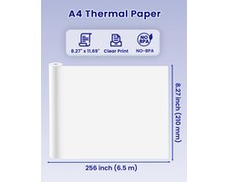 TATTMUSE Thermique Paper A4 4 Rouleaux (100 fires), compatible with Toutes Les Imprimantes Thermiques Portable A4 - ShopVlot