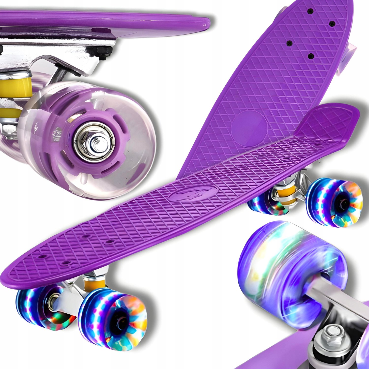 Kinder Skateboard met LED Wielen 56cm RGB Blauw