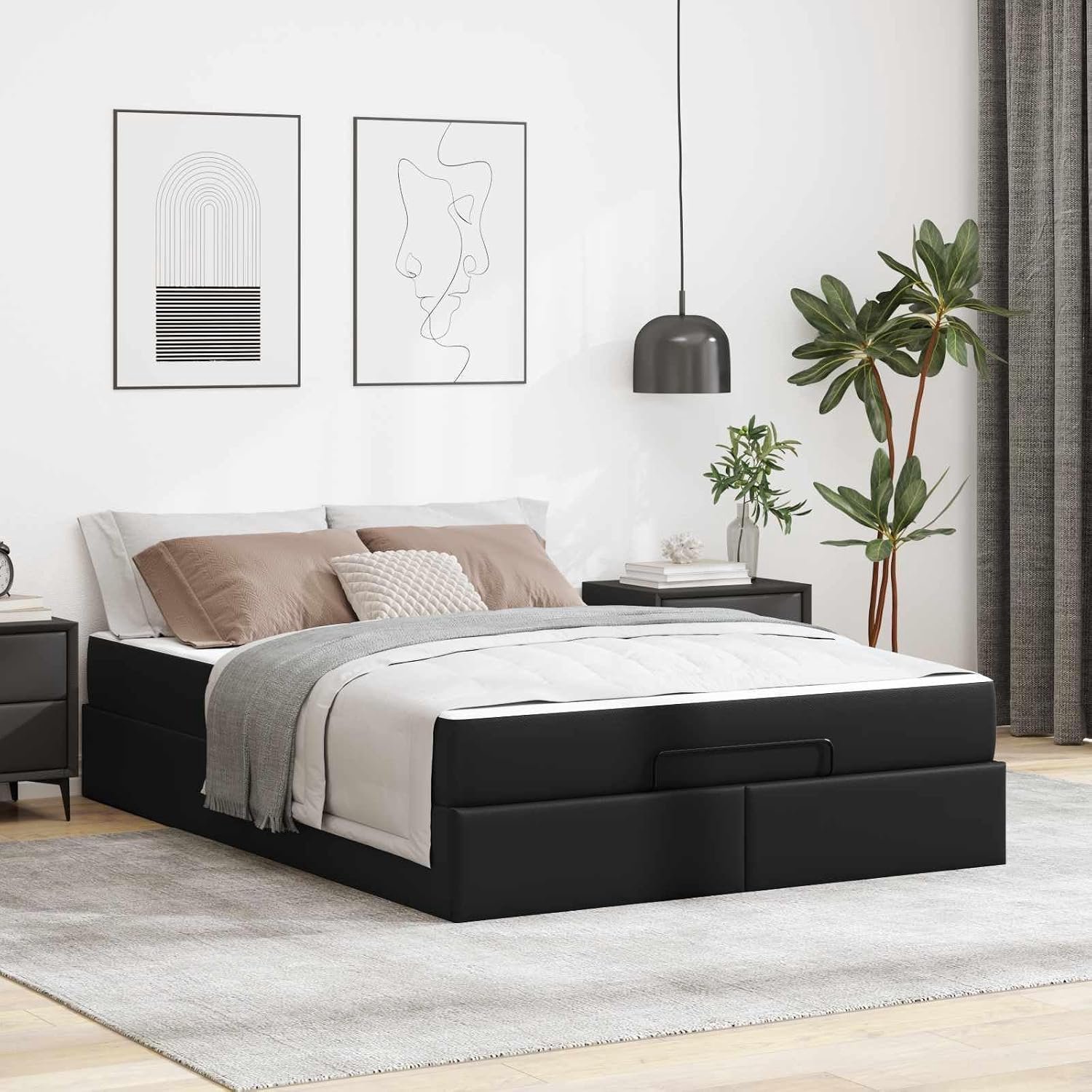 Matrasbedframe met lattenbodem 140x200 cm Zwart