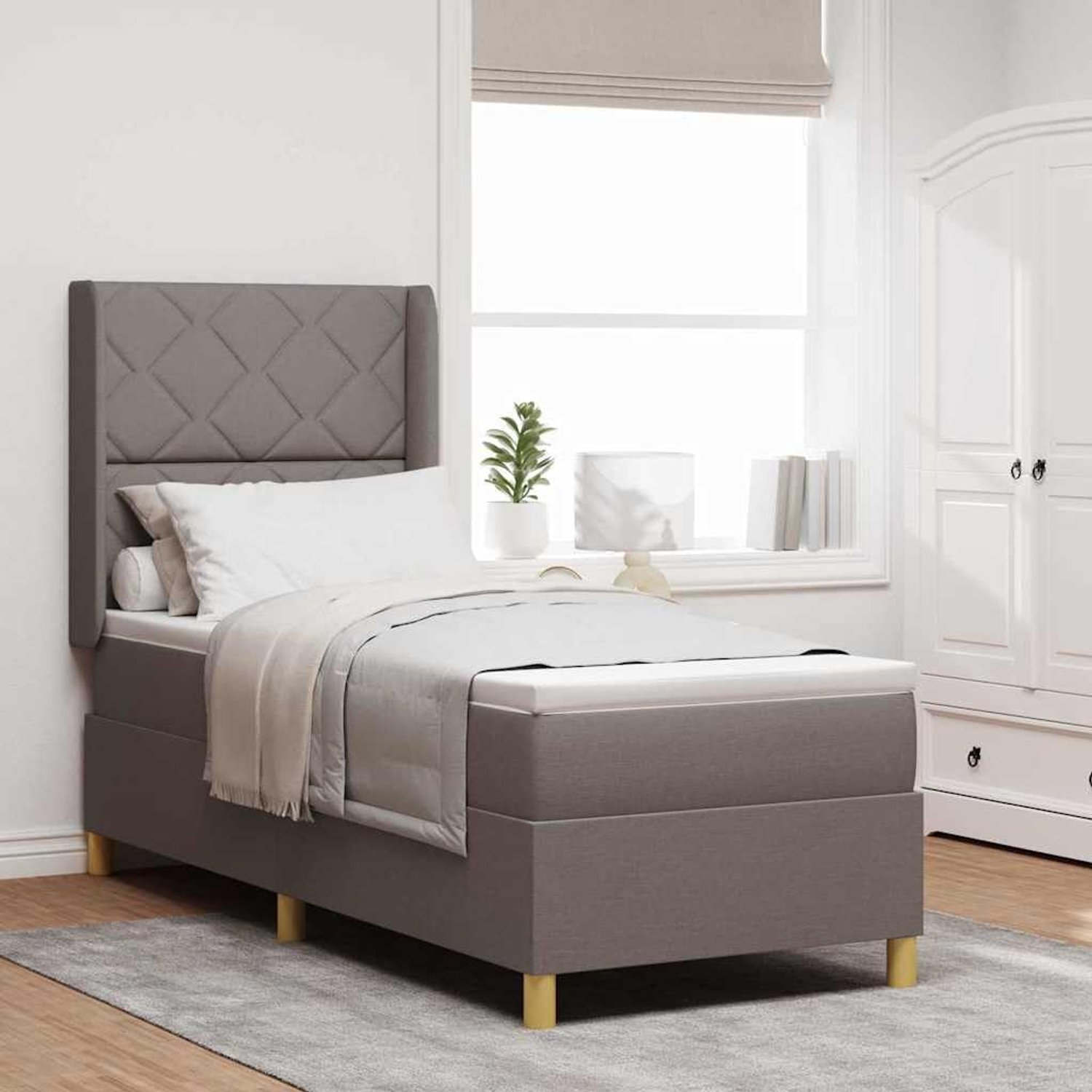 Verstelbaar hoofdbord Modern Taupe 80x200 cm