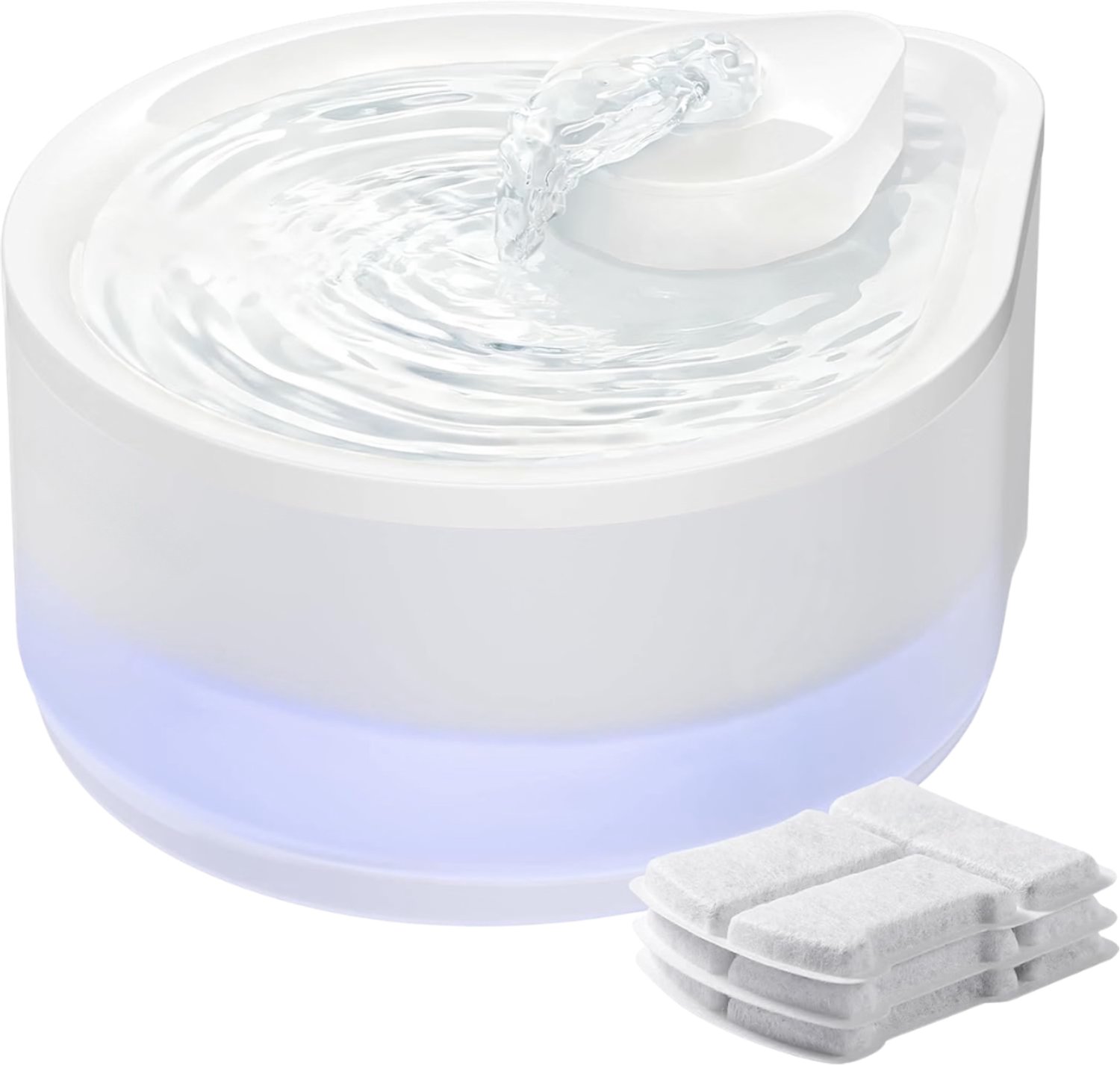 Verte - Drinkfontein Kat - Automatisch - 2,5 L - BPA-Vrij - Stil - Inclusief 3 Filters - Zichtbaar Waterpeil - Eenvoudig Schoon Te Maken - Ideaal Voor Katten - Compact - Wit