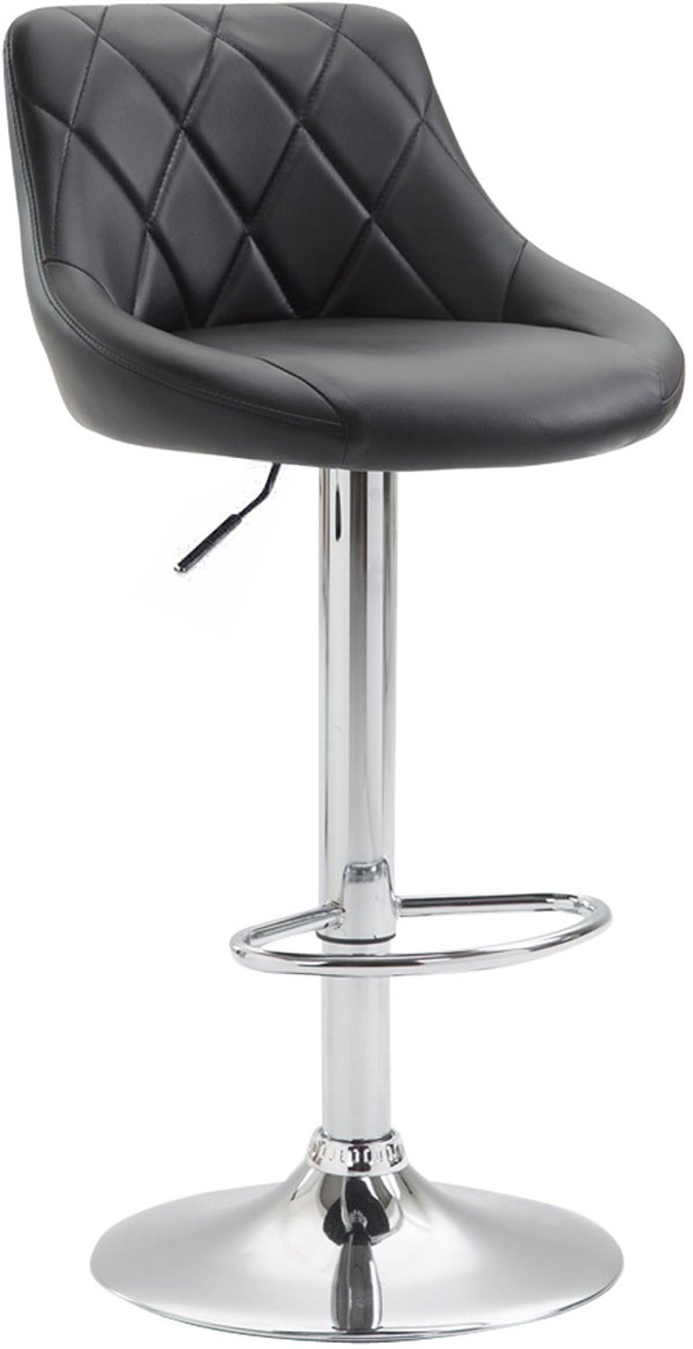 Luxe Comfort Barkruk - Kunstleer - Zwart chroom/zwart