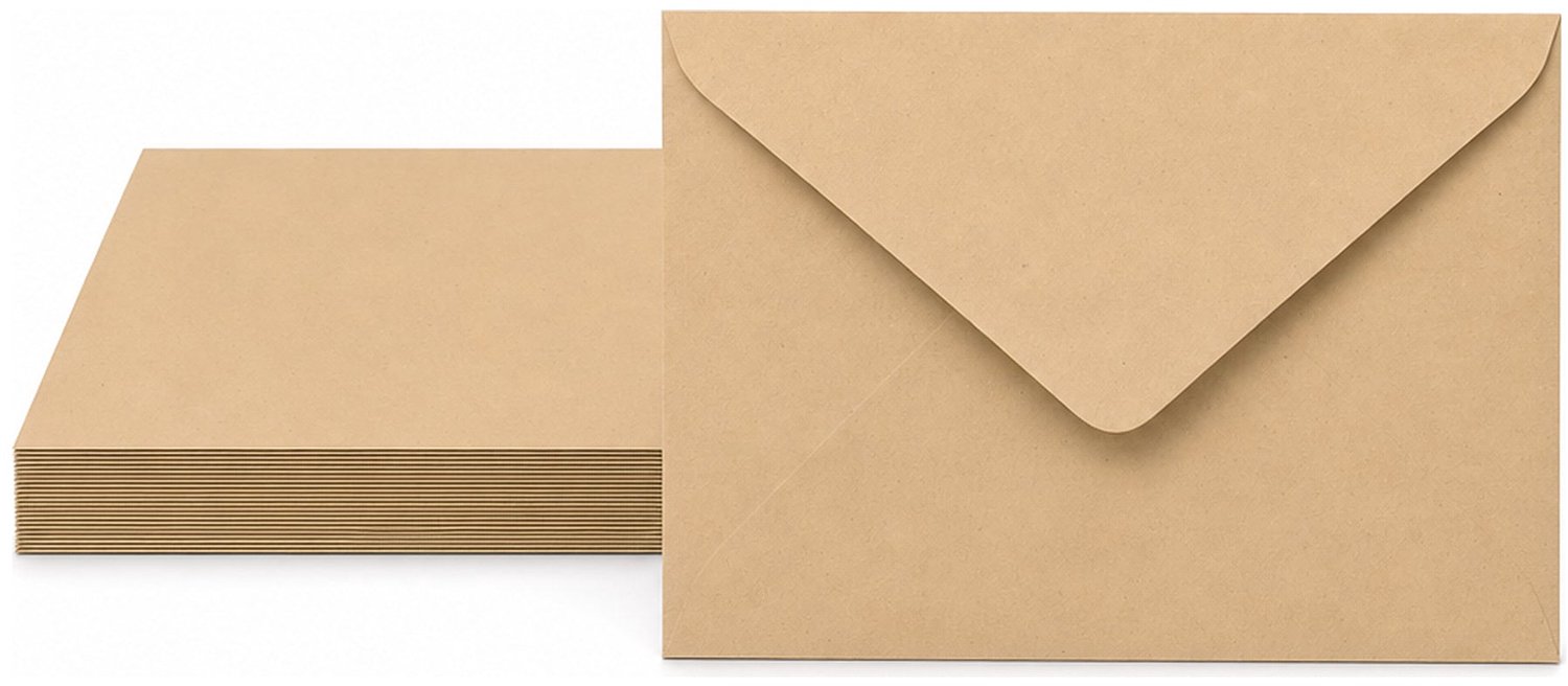 Enveloppen Kraftbruin 15.6x22 cm - 60 stuks - 120 gram - Kraft Enveloppen A5 - Wenskaart Envelop
