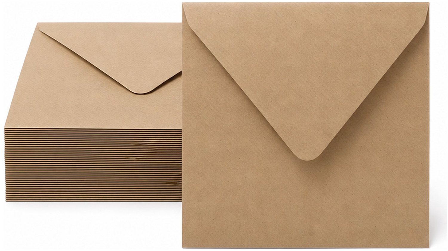 Enveloppen Kraft Lichtbruin 16x16 cm - 100 stuks - 120 gram - Vierkante Enveloppen voor 15x15 cm Kaarten - Wenskaart Envelop
