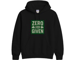 Grappig St. Patrick's Day Hoodie – ZERO LUCKS GIVEN – Unisex Hoodie voor Dames & Heren – Origineel Cadeau