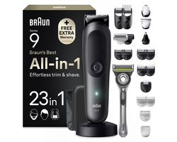 Braun All-in-One Series 9 - 23-in-1 Kit - Trimmer - Baardtrimmer - Tondeuse - AIO9560 - Grijs - voor Mannen