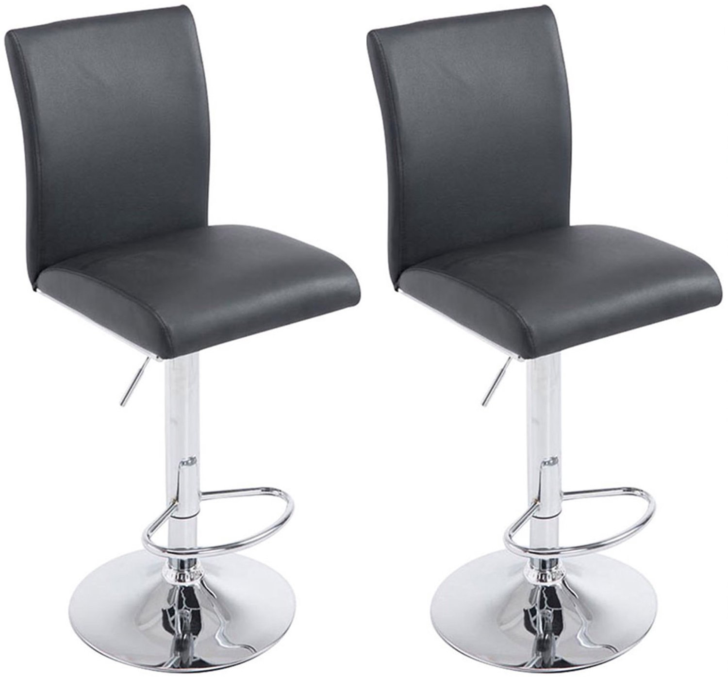 Luxe Comfort Barkruk - Set van 2 - Verstelbaar - Kunstleer - Zwart