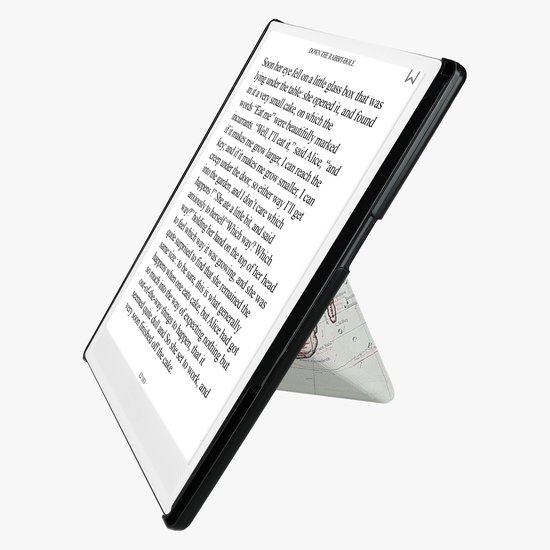 kwmobile e-reader hoesje geschikt voor Pocketbook InkPad One hoes - Ereader flip case met standaard - E reader cover van kunstleer - In zwart / meerkleurig — afbeelding 2