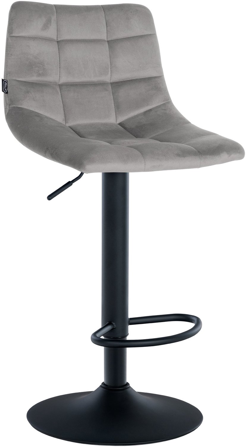 Luxe Comfort Barkruk - Fluweel - Grijs zwart/grijs