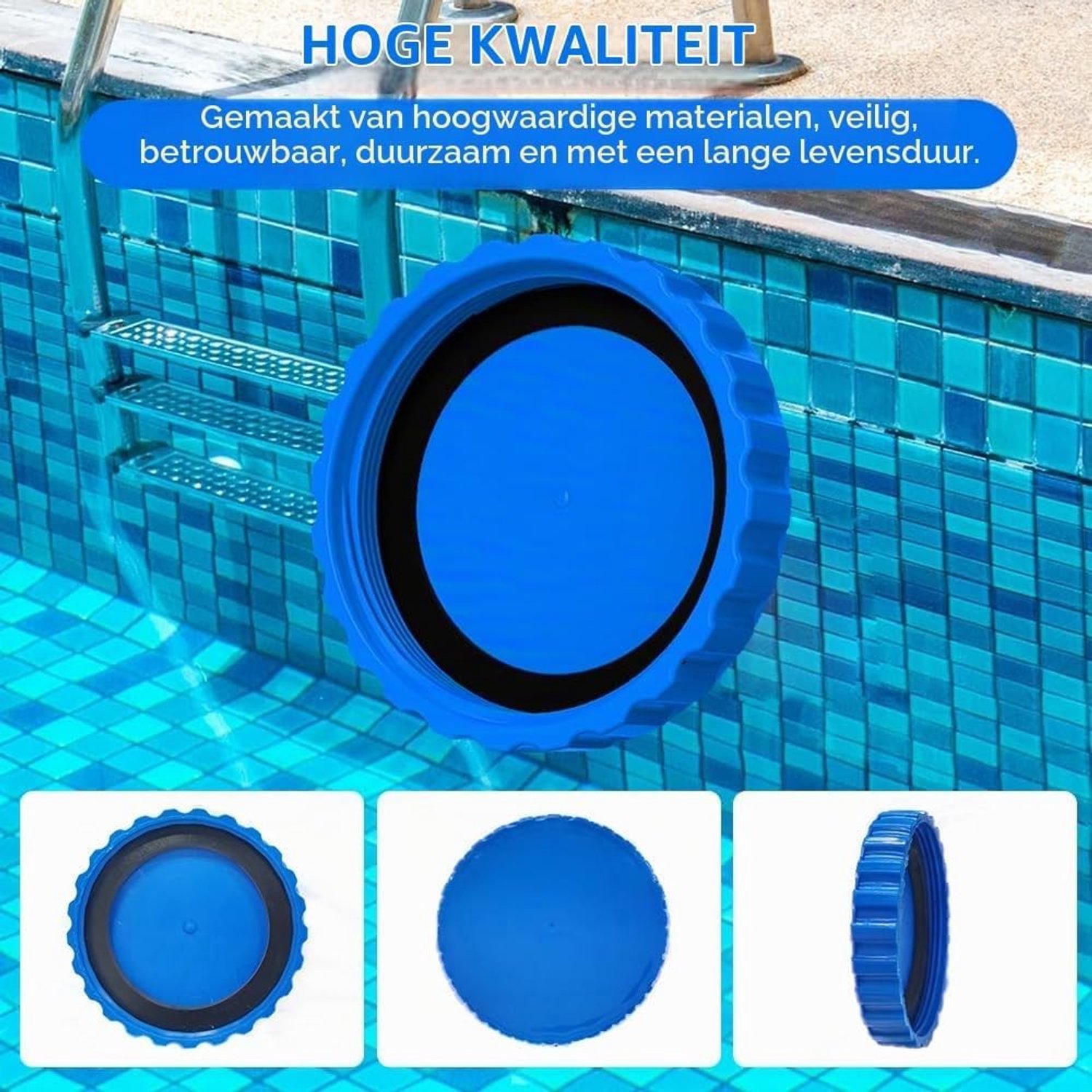 Set van 2 Winterstoppen voor Zwembaden, Vorstbestendige en Waterdichte Pluggen met Bijpassende Dichtingen voor Intex en Bestway Zwembaden