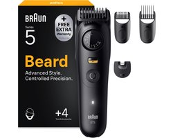 Braun Baardtrimmer Series 5 BT5520 + 4 Tools - 40 Lengtes - Scherp Scheerblad - Zwart