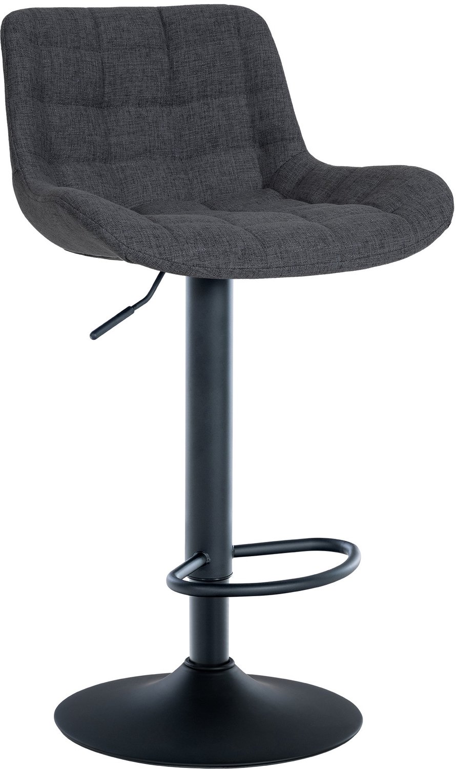 Luxe Comfort Barkruk - Verstelbaar - Stof - Zwart zwart/zwart