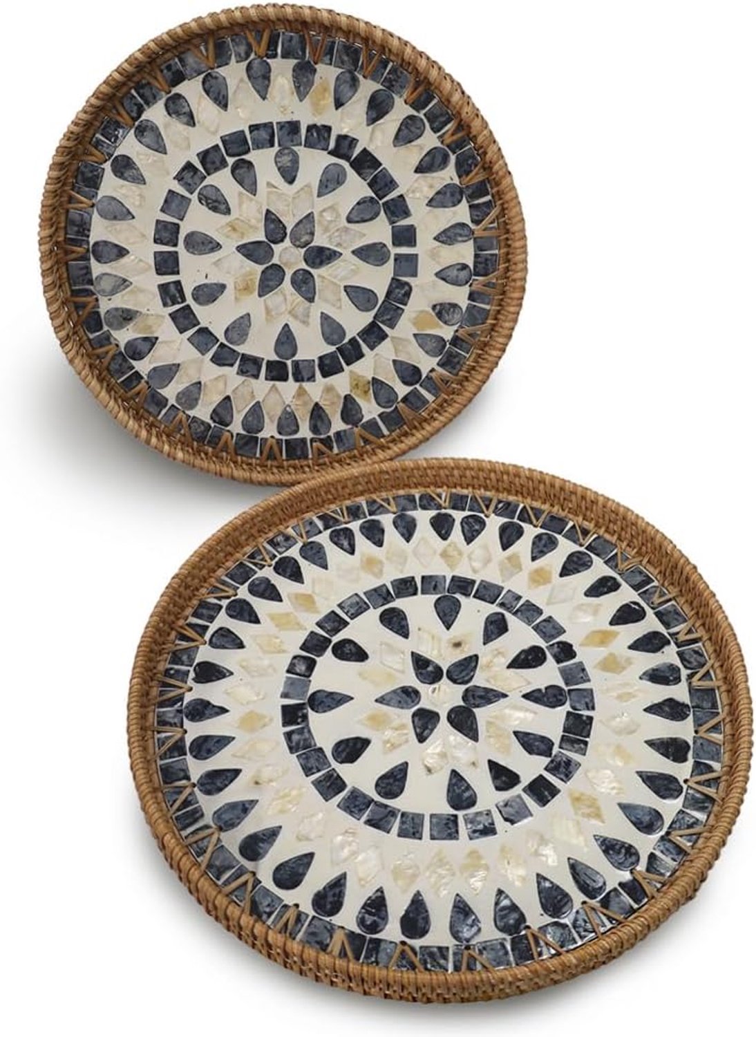Parelmoer, blauw, 2 stuks