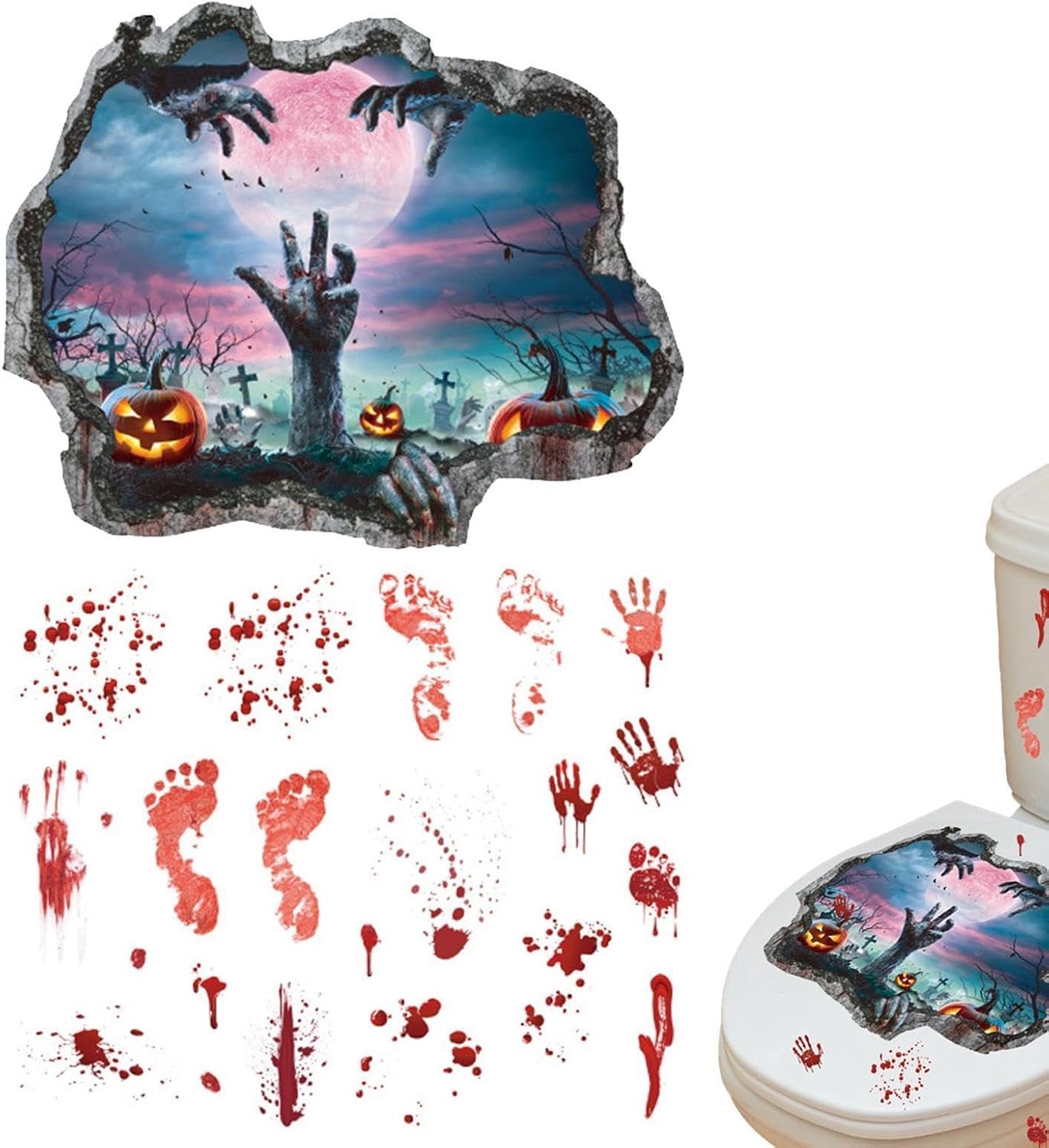 Toiletdeksel stickers Bloody Horror Halloween klampt decoratie