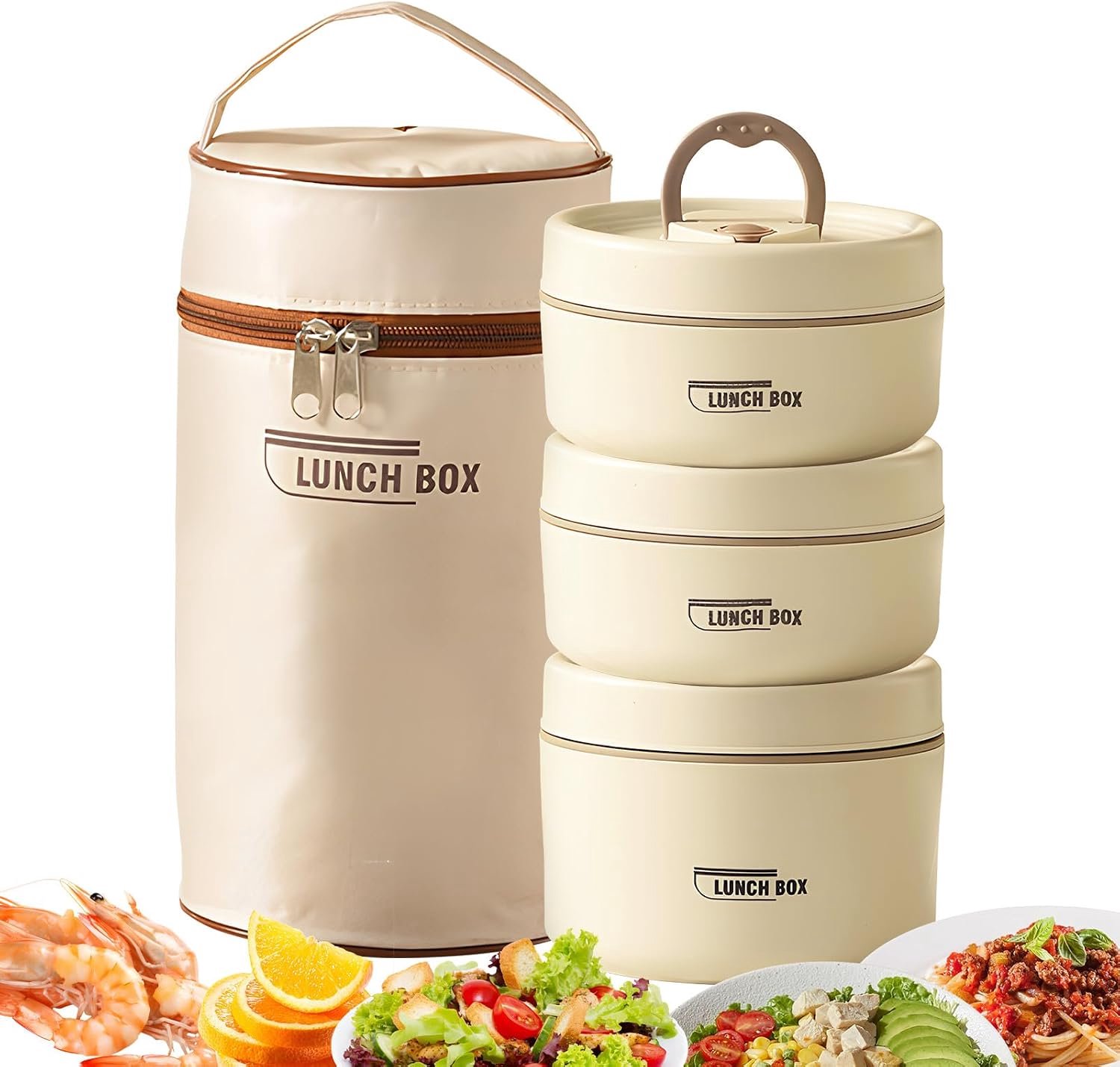Lunchbox met opbergtas magnetronbestendig