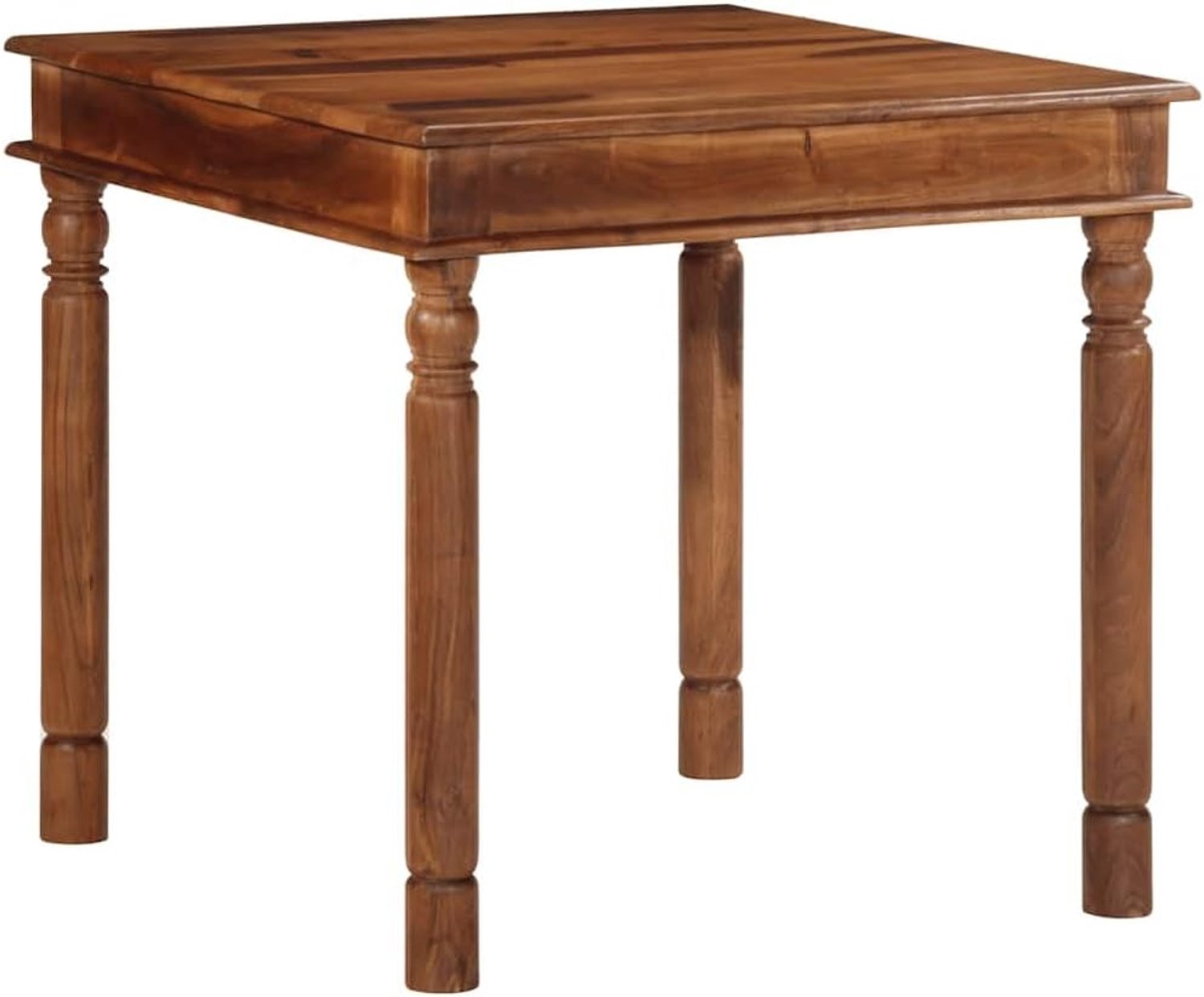 Houten eettafel, acacia, 80 x 80 x 77 cm, robuuste keukentafel voor binnen en buiten, met onderhoudsvriendelijk oppervlak en stabiel tafelblad