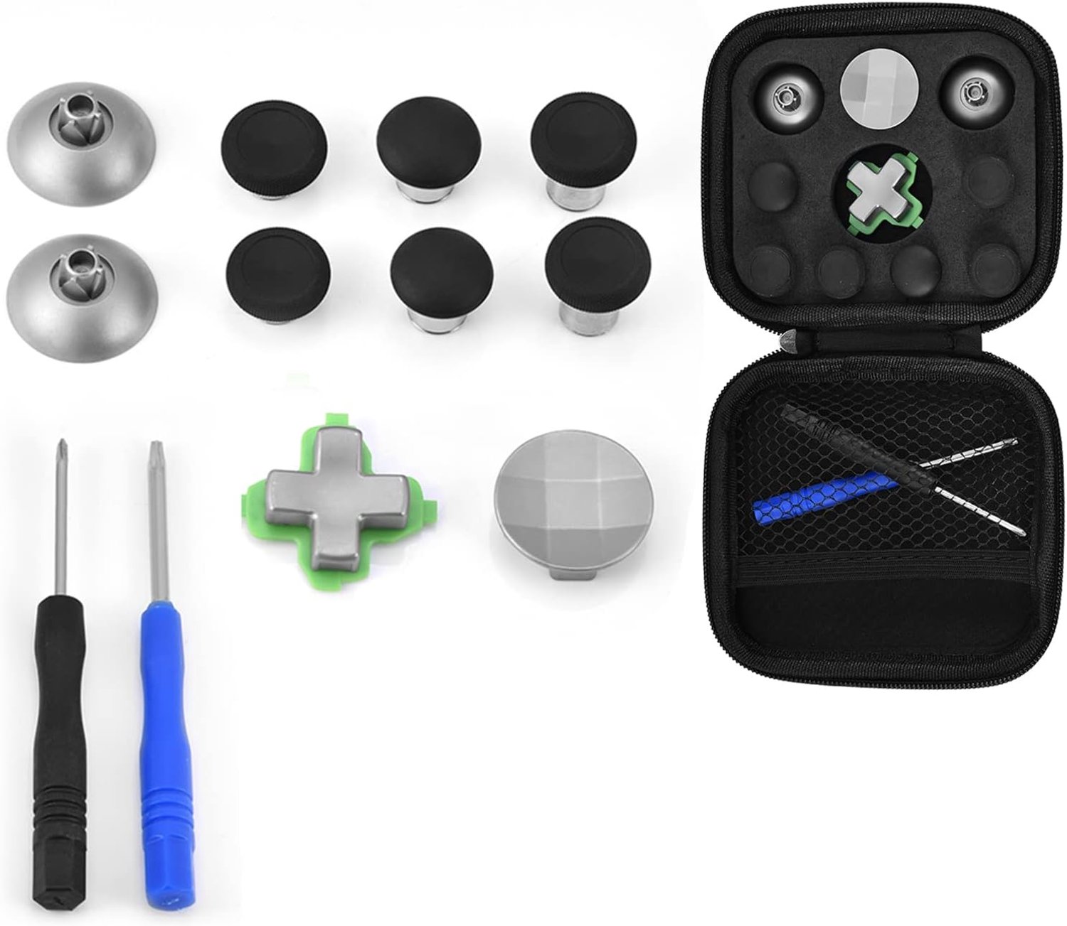 Mini Magnetische Vervangende Joystickknopset voor/ONE-controllers, Zeer Nauwkeurige Duimstickdopset voor Betere Controle, Eenvoudig Te Vervangen, Metaal + ABS-materiaal