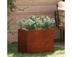 Metalen plantenbak 50 x 32 x 40 cm - industriële plantenbak voor terras en balkon met eenvoudige montage en minimalistische plantenbak voor buiten