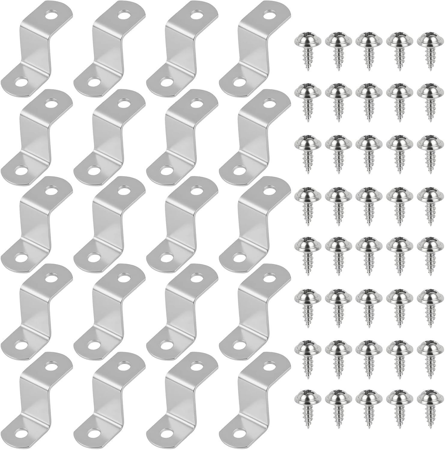 20 Stuks Metalen Z-Beugels met 40 Schroeven, Ophangbeugels voor Fotolijsten