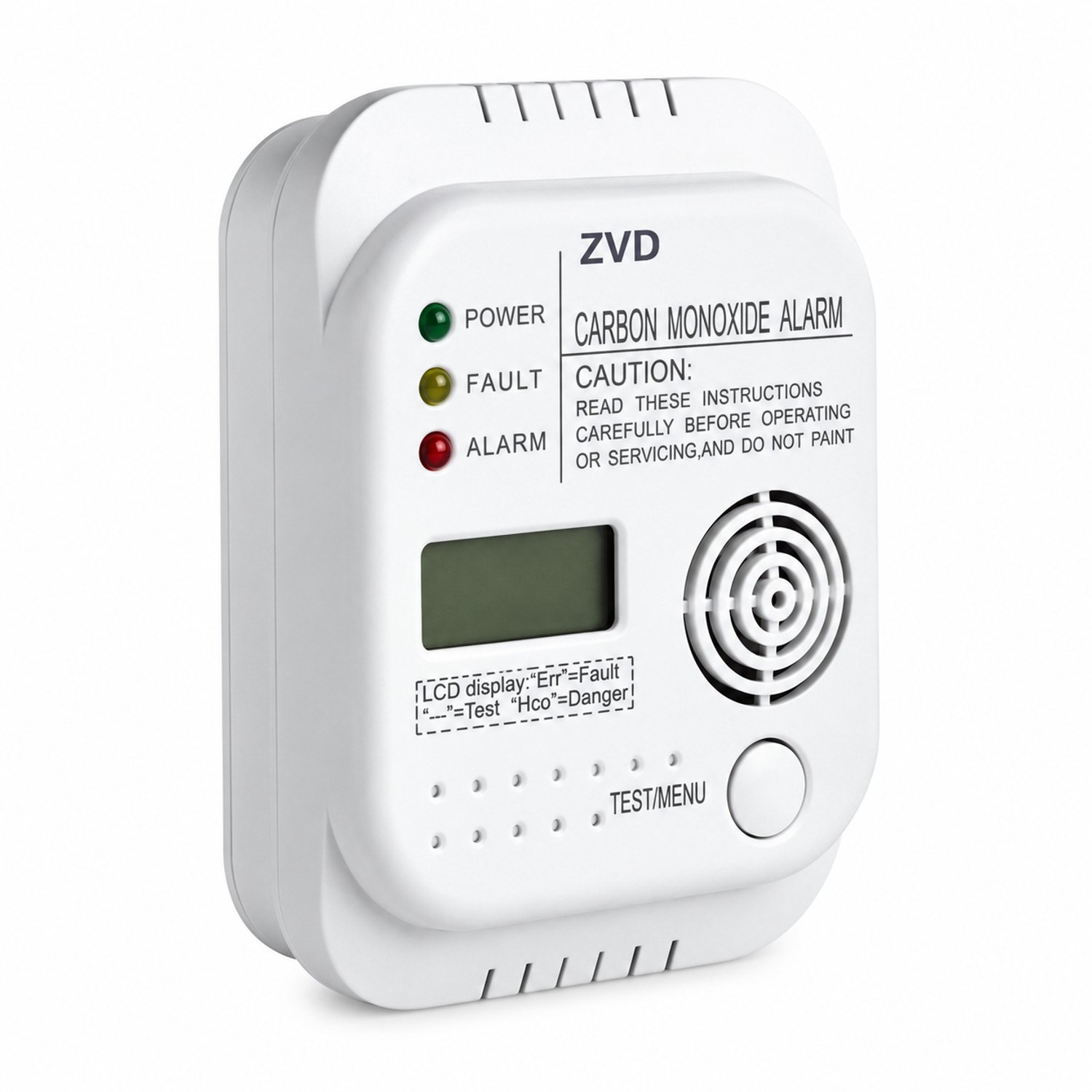 Koolmonoxidemelder met LCD-Scherm - 85 dB Geluids- en Lichtalarm - Batterijgevoed - Draagbaar voor Thuis, Keuken, Slaapkamer, Garage en Camper - 1 Stuk