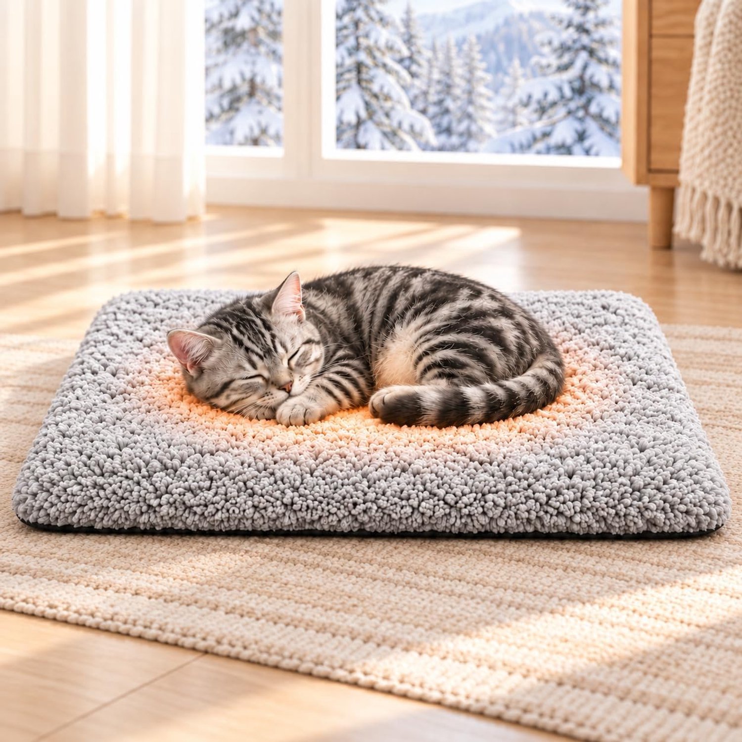 Zelfverwarmend Kattenbed, Warmtemat voor Katten & Honden 50x40cm