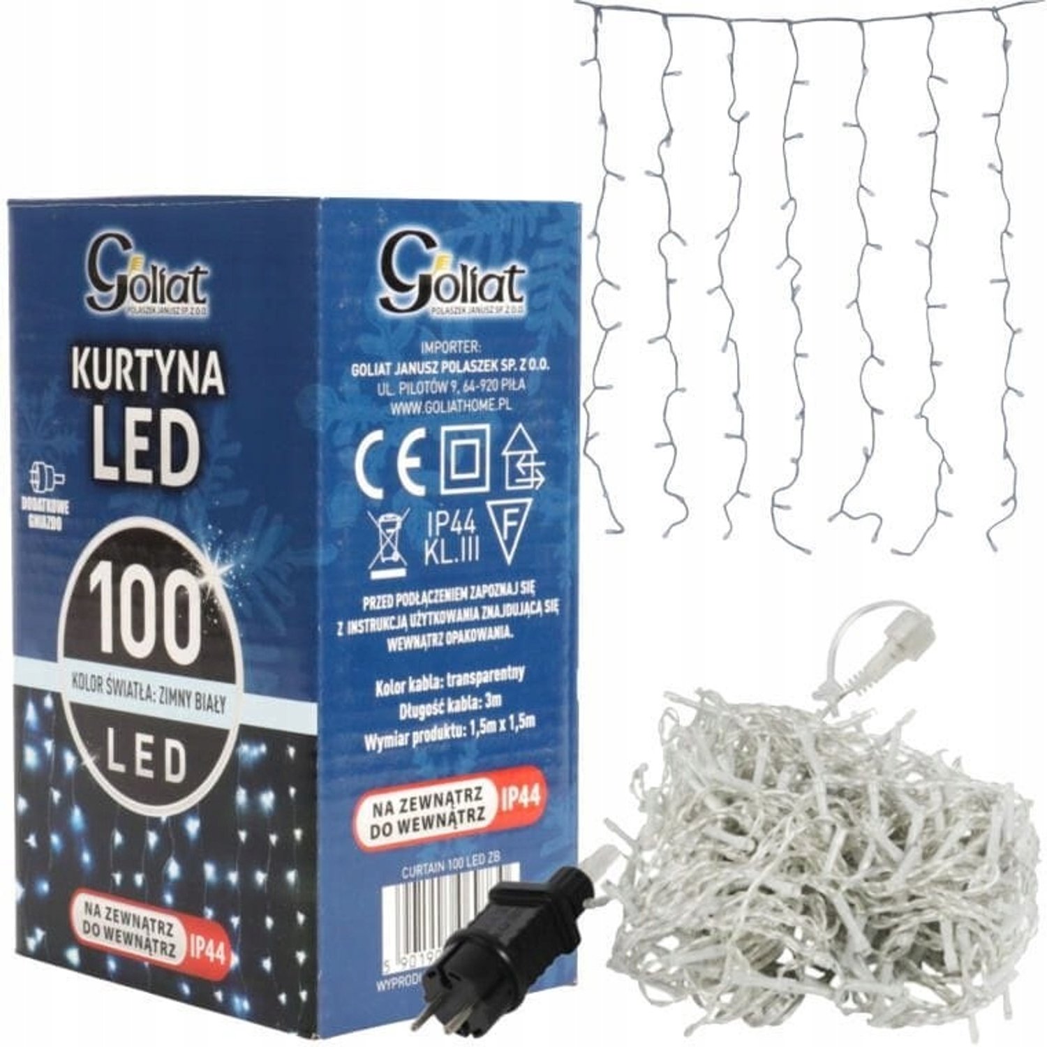 LED Gordijn 100 Lampjes - 1.5x1.5m - Warm Wit - Binnen/Buiten