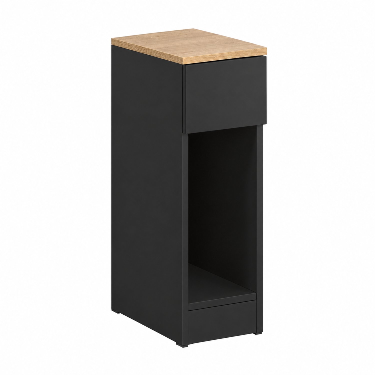 MokoHub Nachtkastje - Met Lade - Voor Boxspringbed - Smal Nachtkastje/Bijzettafel - 20x60x35 cm - Zwart