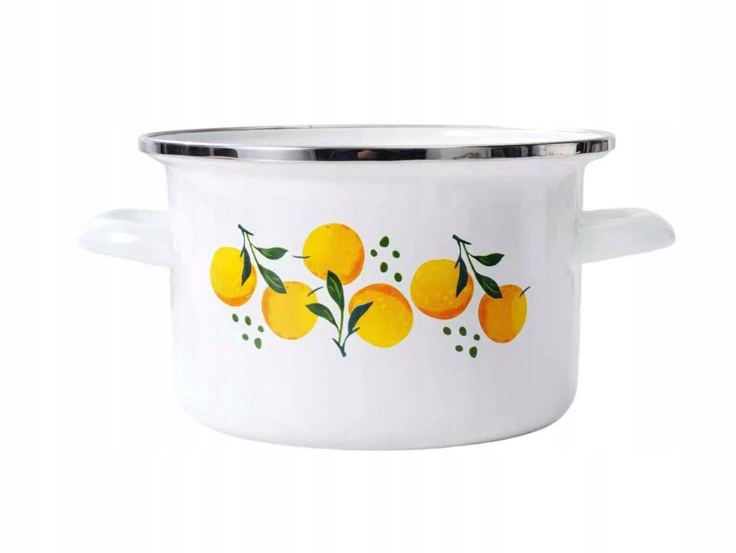 Emalia Pleszew Pomarańcze Emalowany Garnek 20 cm 3,75 L
