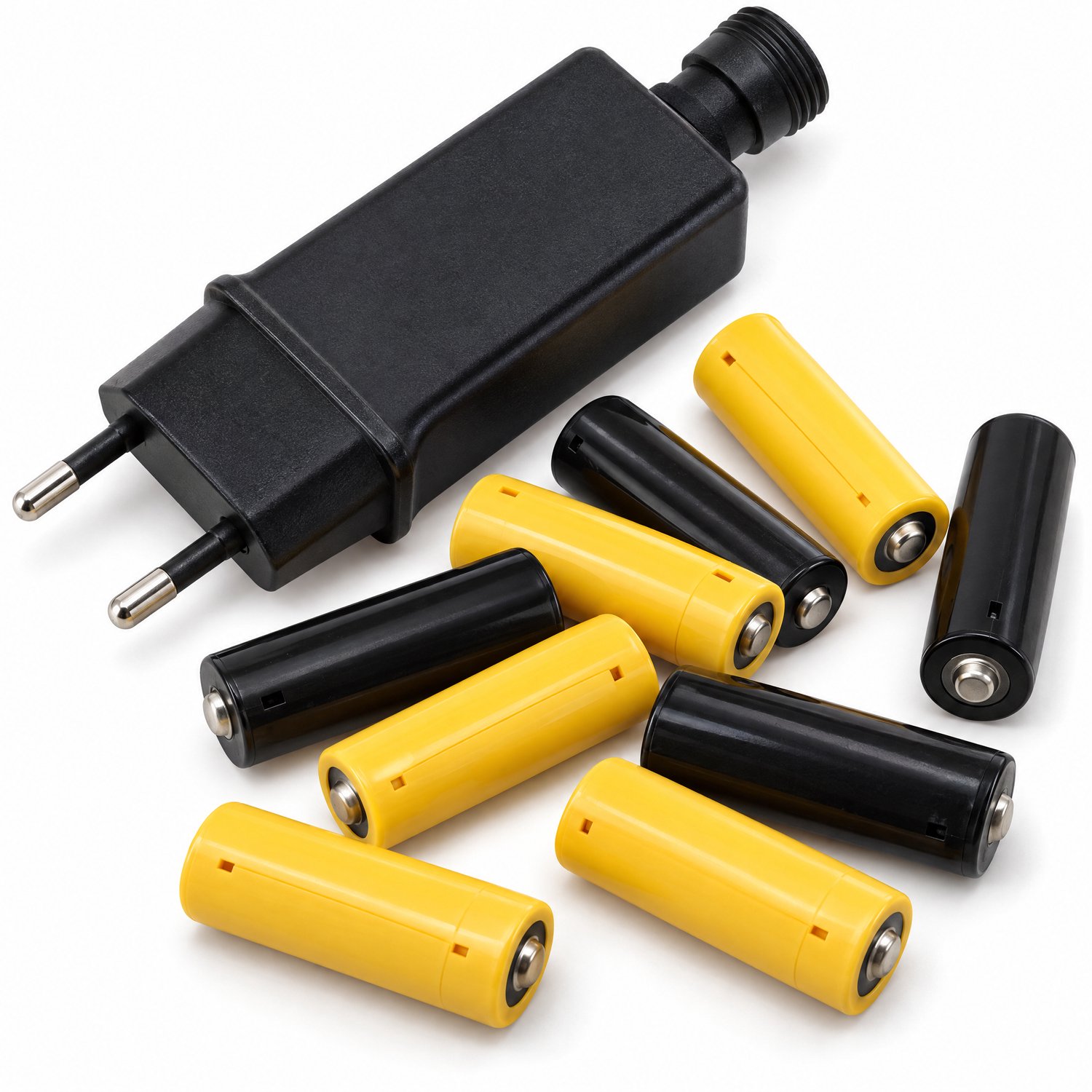 Lomera Batterijvervanger AA voor 10 Apparaten - Batterij Adapter Set - 40 Dummy Batterijen - Transformator - Adapter voor Netstroom - Trafo