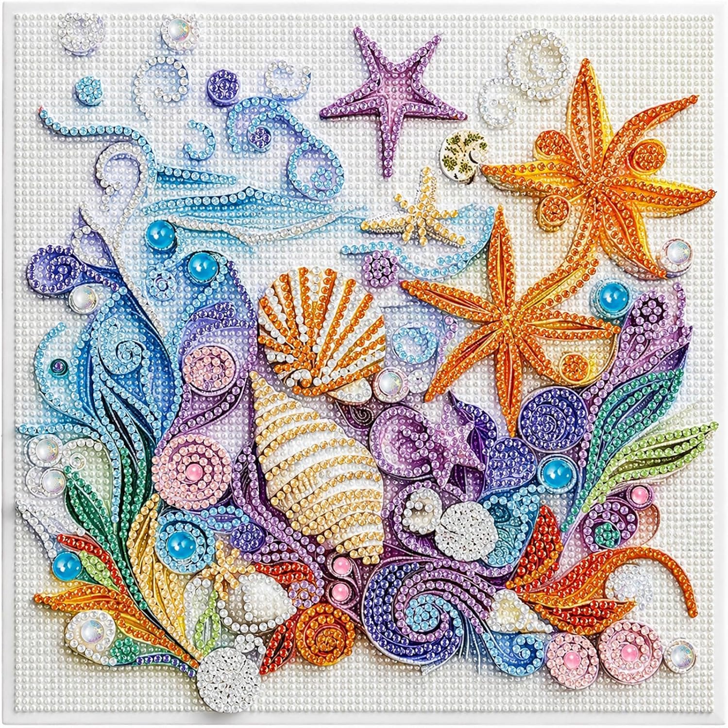 Zeester Diamond Painting Set, DIY Kralen Knutselset, 5D Kristal Schilderkit voor Volwassenen Vrijetijdsbesteding, Wanddecoratie Thuis & Cadeau-ideeën