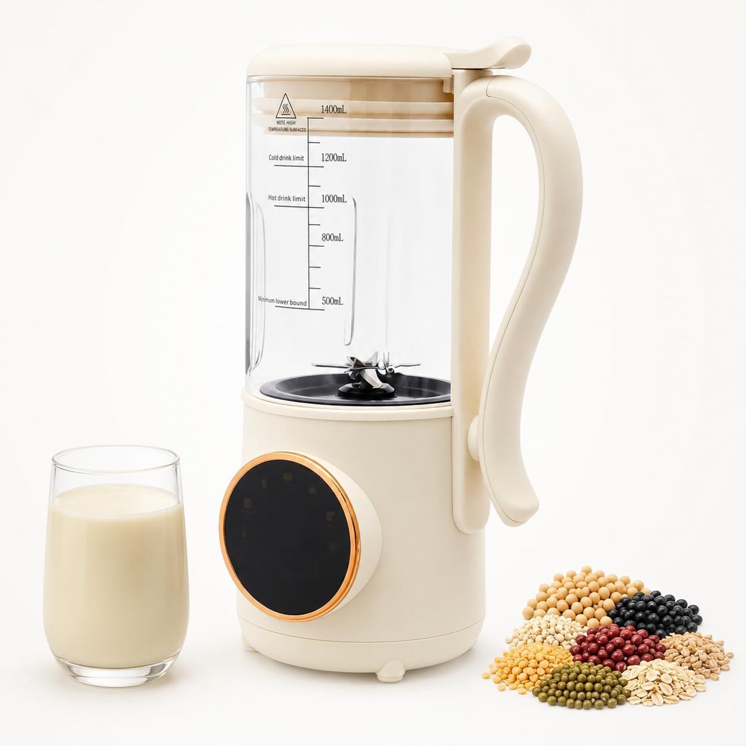 1,4 l sojamelkmaker, sapcentrifuge met led-display voor ontbijt