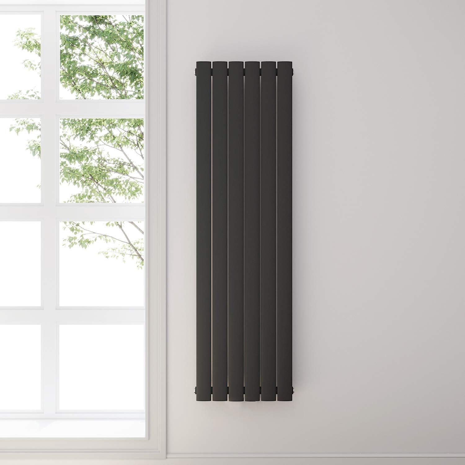 Design platte radiator wit antraciet badkamerradiator paneelverwarming eenlaags/dubbellaags verticale radiator 1600x462mm Einlagig antraciet