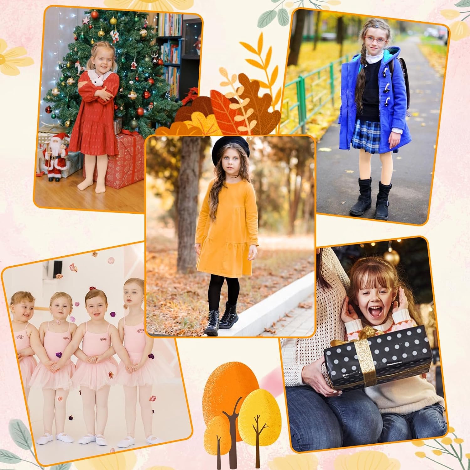 Panty voor meisjes en kinderen, set van 2 thermische panty's met fleecevoering aan de voeten, voor de winter, ondoorzichtige thermische panty, 3-14 jaar
