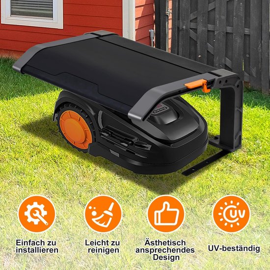 Garage voor robotmaaier van PP-kunststof, regenbescherming voor grasmaaiers, grasmaaier, wind- en zonbeschermde inklapbare garages, 72 x 56 x 36 cm, zwart — afbeelding 3