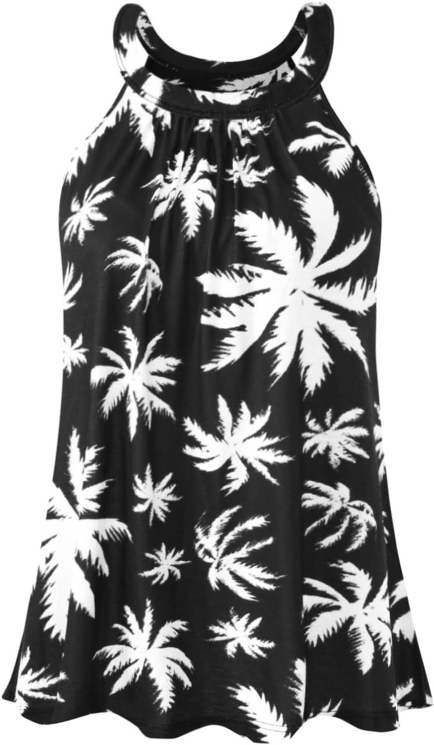 Tanktop voor dames, met geïntegreerde beha, nekhouder, onderhemd, losse pasvorm, mouwloos shirt, top S-XXXL