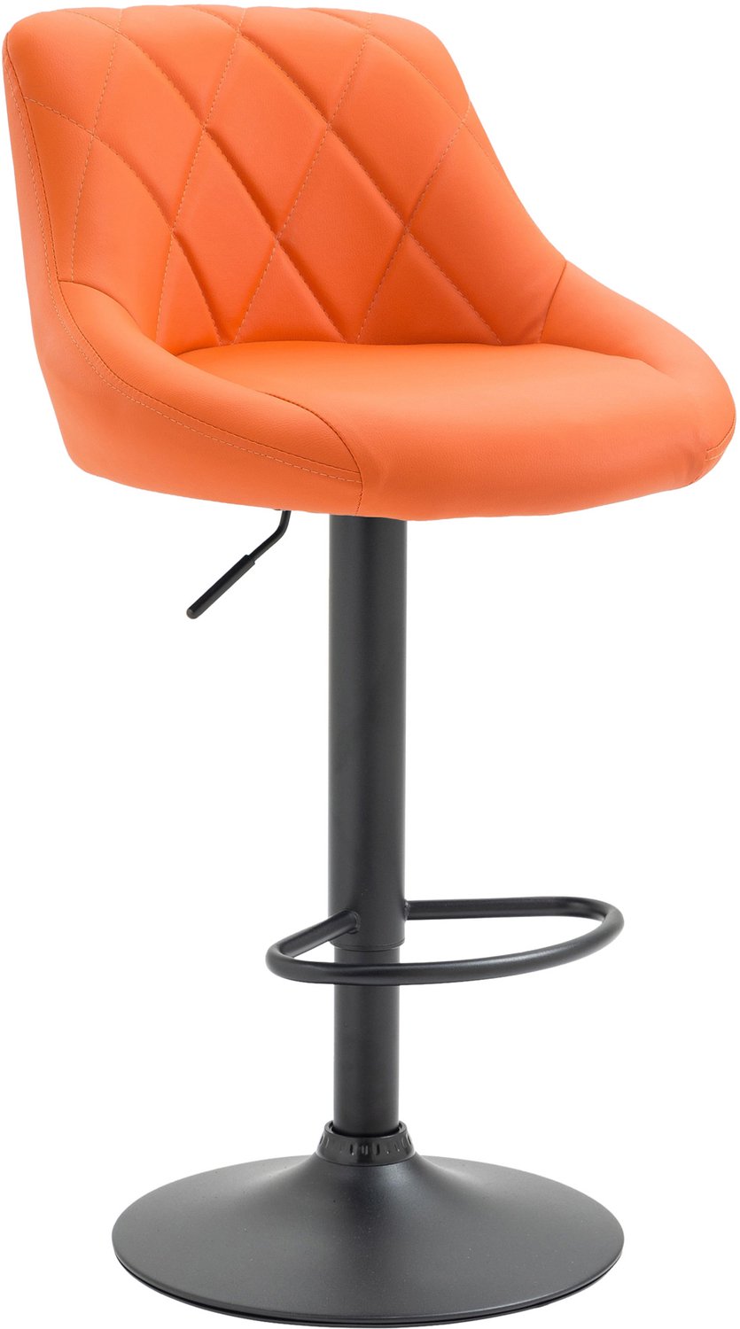 Luxe Comfort Barkruk - Kunstleer - Oranje zwart/oranje